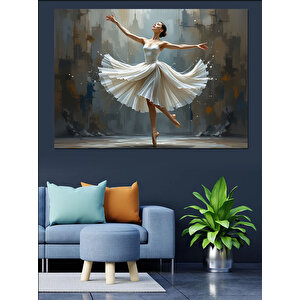 Dönen Zarif Balerin Kadın Dekoratif Kanvas - Mdf Ahşap Tablo