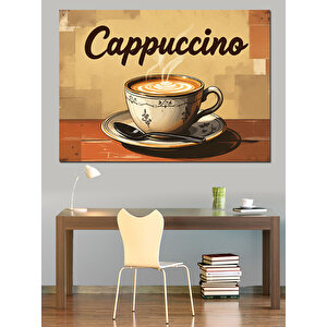 Kremalı Cappuccino Fincanı Dekoratif Kanvas - Mdf Ahşap Tablo 70x100 cm