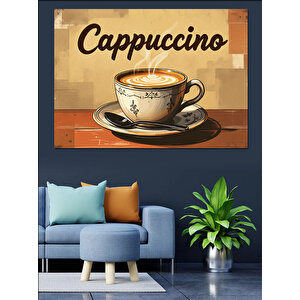 Kremalı Cappuccino Fincanı Dekoratif Kanvas - Mdf Ahşap Tablo