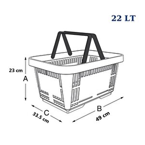 Sy-2260 Çift Saplı Plastik Market Taşıma Sepeti Mavi 6 Adet