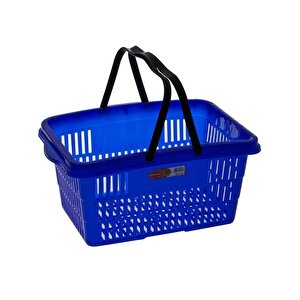 Sy-2260 Çift Saplı Plastik Market Taşıma Sepeti Mavi 6 Adet