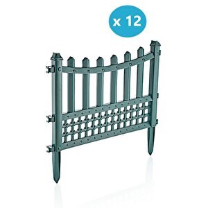 Sy-5998 Elite Plastik Dekoratif Bahçe Çiti 12'li Set 60x55 Cm Yeşil