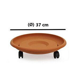 Omnipazar So- Tekerlekli Saksı Tabağı Kiremit 3 Boy