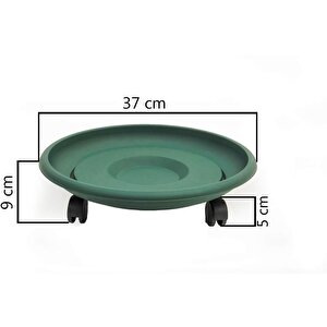 Omnipazar So- Tekerlekli Saksı Tabağı Yeşil 3 Boy