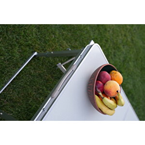 Modulbox Katlanabi̇li̇r, Ayarlanabi̇li̇r Alümi̇nyum 60x120, 4 Tabure, Kamp Masa Takimi, Pi̇kni̇k Masa Takimi