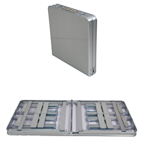 Modulbox Katlanabi̇li̇r, Ayarlanabi̇li̇r Alümi̇nyum 60x120, 4 Tabure, Kamp Masa Takimi, Pi̇kni̇k Masa Takimi