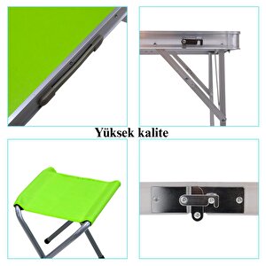 Modulbox Katlanabi̇li̇r, 80x80 ,kamp Masa Takimi, 4 Tabureli̇, Alümi̇nyum, Pi̇kni̇k Masa Takimi