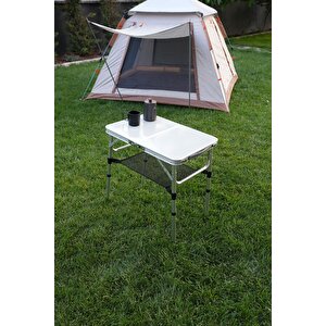 Modulbox Katlanabi̇li̇r, Ayarlanabi̇li̇r Alümi̇nyum, 40x60 Cm, 3 Yüksekli̇, Kamp Masasi, Pi̇kni̇k Masasi