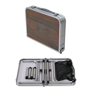 Modulbox Katlanabi̇li̇r, Ayarlanabi̇li̇r Alümi̇nyum, 40x60 Cm, 3 Yüksekli̇, Kamp Masasi, Pi̇kni̇k Masasi
