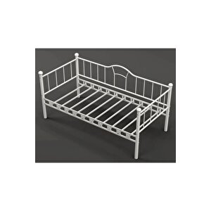Reyo Kamelya Sedir Metal Karyola Beyaz 90x200