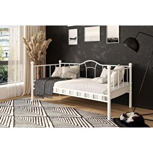Kamelya Sedir Metal Karyola Beyaz 100x200