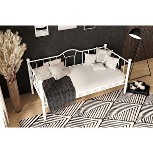 Kamelya Sedir Metal Karyola Beyaz 100x200
