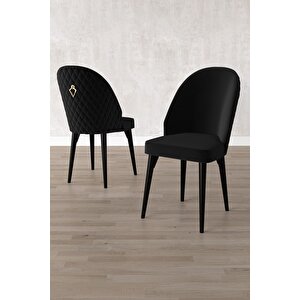 Milas Siyah Mermer Desen 80x132 Açılabilir Mdf Masa Yemek Odası Takımı,mutfak Takımı 6 adet Sandalye