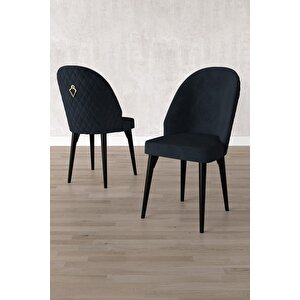 Milas Siyah Mermer Desen 80x132 Açılabilir Mdf Masa Yemek Odası Takımı,mutfak Takımı 4 Adet Sandalye