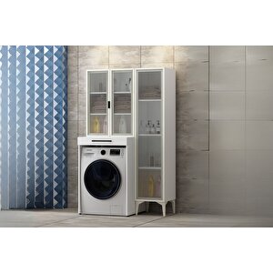 Yen 3 Kapaklı Çamaşır Makinesi Dolabı