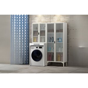 Yen 4 Kapaklı Çamaşır Makinesi Dolabı