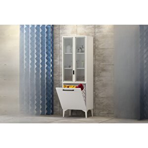 Yen 2 Kapaklı Kirli Sepetli Banyo Dolabı