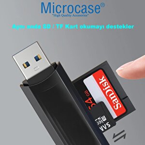 Microcase Usb 3.0 Çift Yuvalı 512 Gb Destekli Tf / Sd Kart Okuyucu Al4474