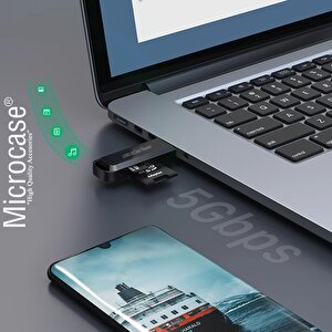 Microcase Usb 3.0 Çift Yuvalı 512 Gb Destekli Tf / Sd Kart Okuyucu Al4474