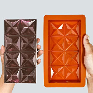 Silikon Kalıp Dubai Çikolata Ve Kek Yıldız Desenli Büyük Tablet Dubai Çikolatası Kalıbı