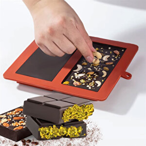 Silikon Kalıp Dubai Çikolata Yıldız Ve Kare Desenli Çift Tablet Dubai Çikolatası Kalıbı
