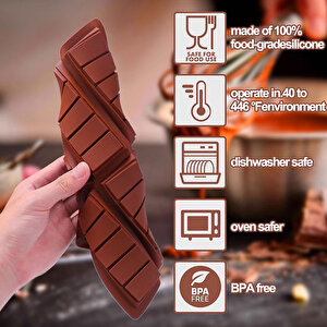 Silikon Kalıp Dubai Çikolata Bar Ve Kek Çizgili Tablet Dubai Çikolatası Kalıbı 6 Lı