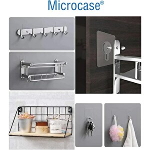 Microcase Güçlü Plastik  Yapışkanlı   8mm Hanger  Vidalı Eşya Ürün  Raf Tutucu  Askılık 1 Adet -şeffaf Al4264