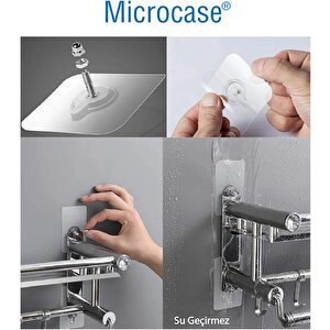 Microcase Güçlü Plastik  Yapışkanlı    10mm Hanger Vidalı Eşya Ürün  Raf Tutucu  Askılık 5 Adet -şeffaf Al4265