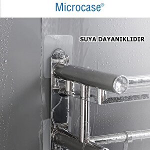 Microcase Güçlü Plastik  Yapışkanlı    10mm Hanger Vidalı Eşya Ürün  Raf Tutucu  Askılık 5 Adet -şeffaf Al4265