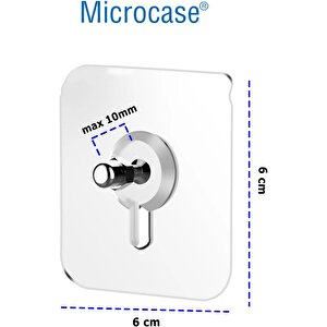 Microcase Güçlü Plastik  Yapışkanlı    10mm Hanger Vidalı Eşya Ürün  Raf Tutucu  Askılık 5 Adet -şeffaf Al4265