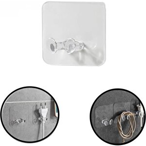 Microcase Güçlü Plastik  Yapışkanlı  Suya Dayanıklı Banyo Mutfak Eşya Havlu Vb Ürün Priz Askılığı 1 Adet -şeffaf Al4268