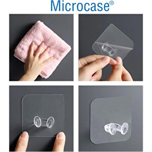 Microcase Güçlü Plastik  Yapışkanlı  Suya Dayanıklı Banyo Mutfak Eşya Havlu Vb Ürün Priz Askılığı 5 Adet -şeffaf Al4268