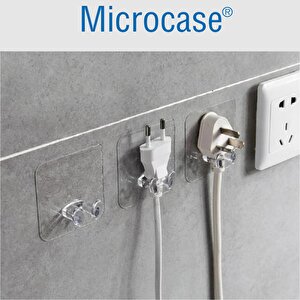 Microcase Güçlü Plastik  Yapışkanlı  Suya Dayanıklı Banyo Mutfak Eşya Havlu Vb Ürün Priz Askılığı 5 Adet -şeffaf Al4268
