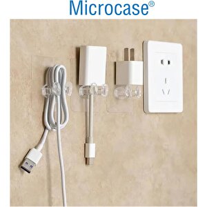 Microcase Güçlü Plastik  Yapışkanlı  Suya Dayanıklı Banyo Mutfak Eşya Havlu Vb Ürün Priz Askılığı 3 Adet -şeffaf Al4268