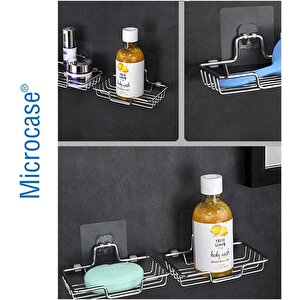 Microcase Güçlü Plastik  Yapışkanlı  Suya Dayanıklı Banyo Mutfak Eşya Taşıma Raf Askılığı 1 Adet -şeffaf Al4269