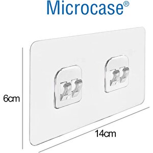 Microcase Güçlü Plastik  Yapışkanlı  Suya Dayanıklı  Çift Başlı  Banyo Mutfak Eşya Taşıma Raf Askılığı 1 Adet -şeffaf Al4270