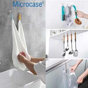 Microcase Güçlü Plastik  Yapışkanlı  Suya Dayanıklı Banyo Mutfak Eşya Havlu Vb.  Ürün Askılığı 3 Adet -şeffaf Al4266