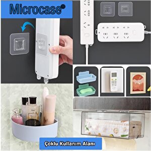 Microcase Güçlü Plastik  Yapışkanlı  Suya Dayanıklı Geçmeli Klips Eşya Sabitleme  Askılığı 3 Adet -şeffaf Al4267