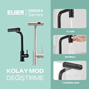 Spiralli Mutfak Evye Bataryası I Odessa Series I Black I Si̇yah I Çok Modlu