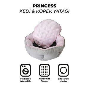 Princess, Çift Taraflı Minderli, Ultra Yumuşak, Kaydırmaz Tabanlı, Yıkanabilir Kedi Ve Köpek Yatağı