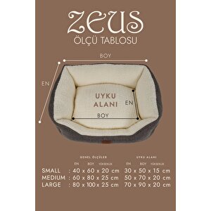 Zeus, Çift Taraflı Minderli, Kaydırmaz Tabanlı, Yıkanabilir, Yüksek Kaliteli Kedi Ve Köpek Yatağı