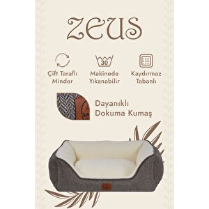 Zeus, Çift Taraflı Minderli, Kaydırmaz Tabanlı, Yıkanabilir, Yüksek Kaliteli Kedi Ve Köpek Yatağı