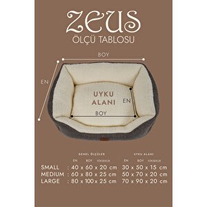 Zeus, Çift Taraflı Minderli, Kaydırmaz Tabanlı, Yıkanabilir, Yüksek Kaliteli Kedi Ve Köpek Yatağı