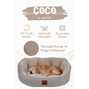 Coco, Çift Taraflı Minderli, Ultra Yumuşak, Kaydırmaz Tabanlı, Yıkanabilir Kedi Ve Köpek Yatağı