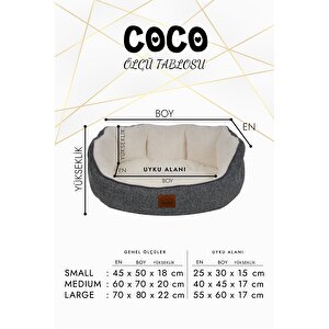 Coco, Çift Taraflı Minderli, Ultra Yumuşak, Kaydırmaz Tabanlı, Yıkanabilir Kedi Ve Köpek Yatağı
