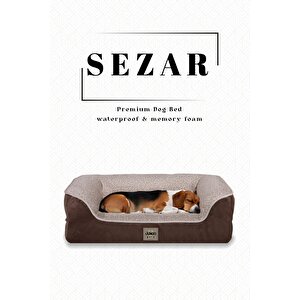 Sezar, Visco Süngerli,%100 Su Geçirmez, Kolay Temizlenen, Çıkarılabilir Kılıflı, Kedi-köpek Yatağı