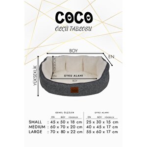 Coco, Çift Taraflı Minderli, Ultra Yumuşak, Kaydırmaz Tabanlı, Yıkanabilir Kedi Ve Köpek Yatağı