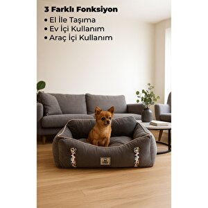 Pawgo, Premium Taşınabilir Kedi Ve Köpek Araba Koltuğu, Tasma Klipsli, Ayarlanabilir Kayışlı