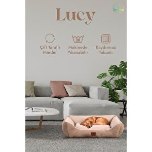 Lucy Kahve & Bej Yüksek Kaliteli Köpek Yatağı
