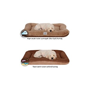 Sally, %100 Su Geçirmez Alezli, Çift Taraflı, Dört Mevsim Kullanılabilen Kedi Ve Köpek Yatağı